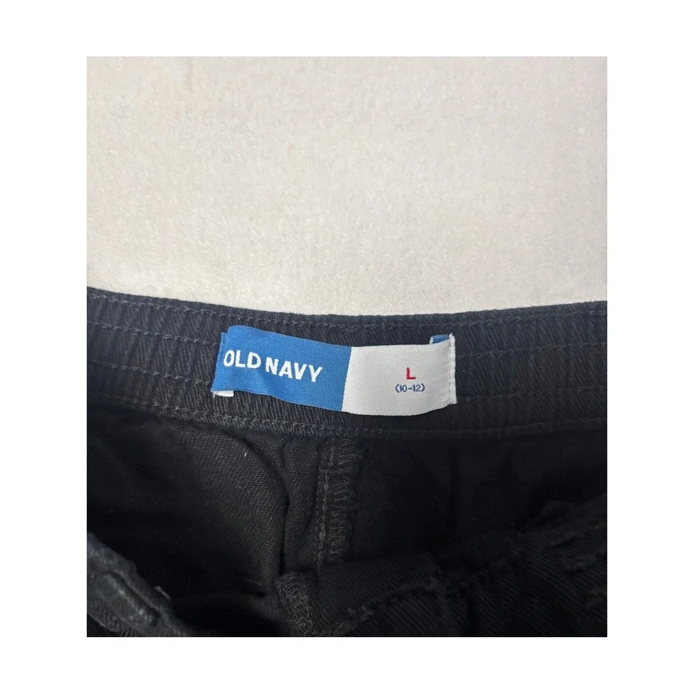 Old Navy Kids L 10-12 Cargo Pants Black Straight Leg Utility Gorpcore Streetwear